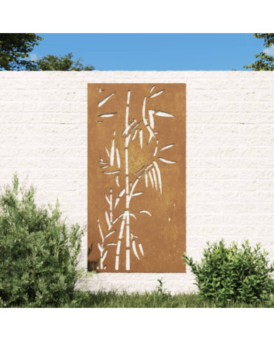 Décoration murale jardin 105x55 cm acier corten design bambou | Mobilier & Déco