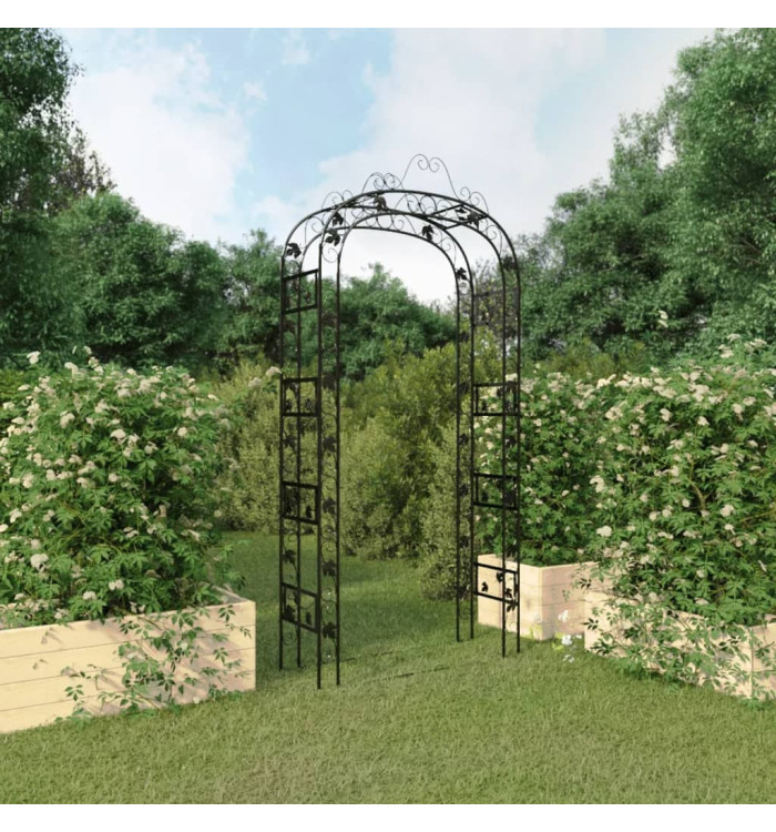 Arche de jardin Noir 116x45x240 cm Acier | Mobilier & Déco