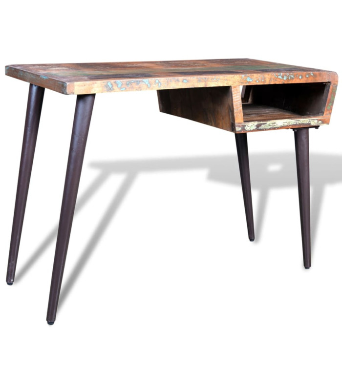 Bureau avec pieds en fer Bois de récupération | Mobilier & Déco