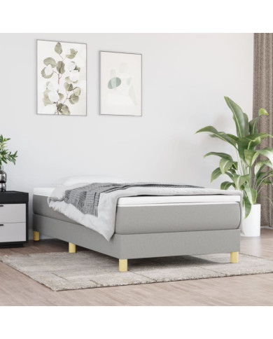 Cadre de lit sans matelas gris clair 90x200 cm tissu | Mobilier & Déco