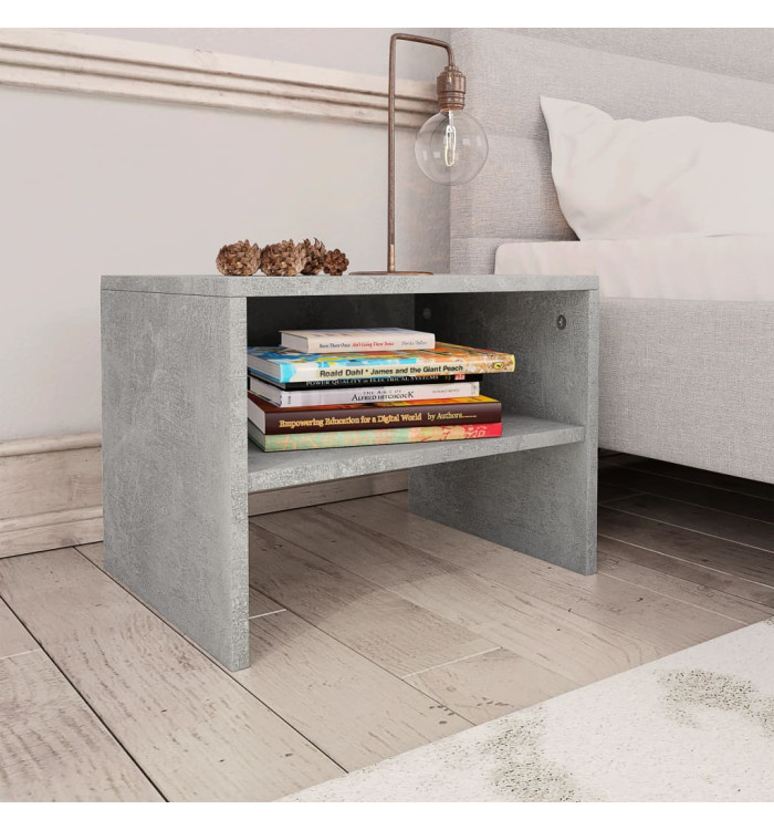 Table de chevet Gris béton 40x30x30 cm Bois ingénierie | Mobilier & Déco