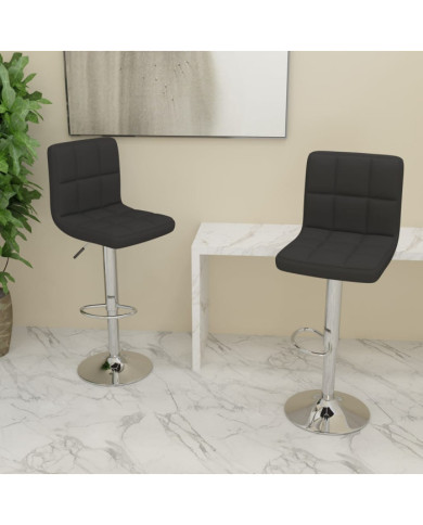 Tabourets de bar lot de 2 noir tissu | Mobilier & Déco