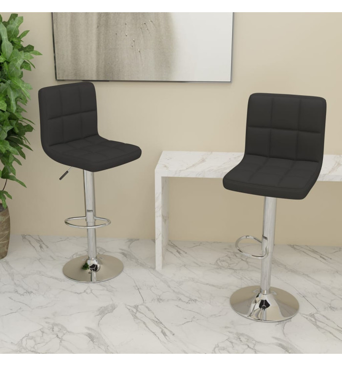 Tabourets de bar lot de 2 noir tissu | Mobilier & Déco