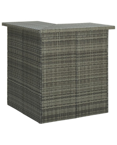 Table d'angle de bar Gris 100x50x105 cm Résine tressée | Mobilier & Déco