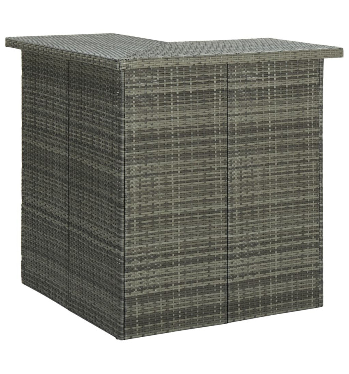 Table d'angle de bar Gris 100x50x105 cm Résine tressée | Mobilier & Déco