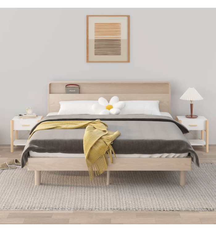 Tables de chevet 2 pcs Blanc 42x38x45 cm Bois d’ingénierie | Mobilier & Déco