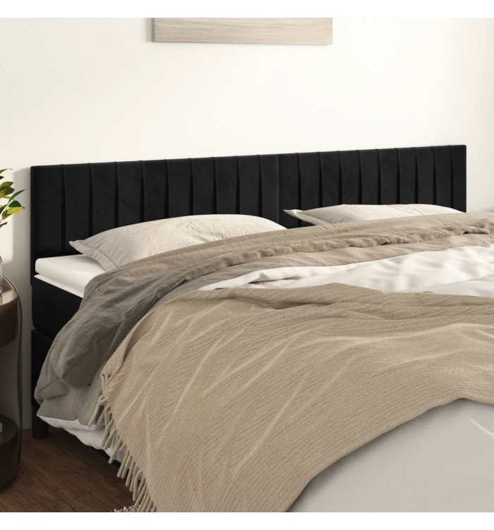 Têtes de lit 2 pcs Noir 100x5x78/88 cm Velours | Mobilier & Déco