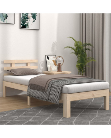 Cadre de lit sans matelas bois massif 90x200 cm | Mobilier & Déco