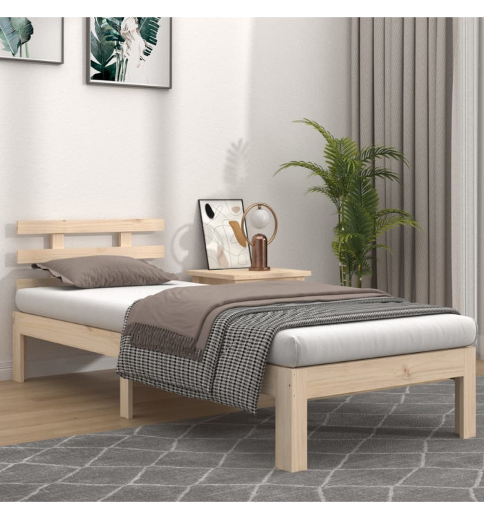 Cadre de lit sans matelas bois massif 90x200 cm | Mobilier & Déco