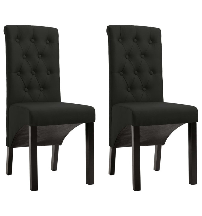 Chaises à manger lot de 2 noir tissu | Mobilier & Déco