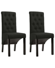 Chaises à manger lot de 2 noir tissu | Mobilier & Déco