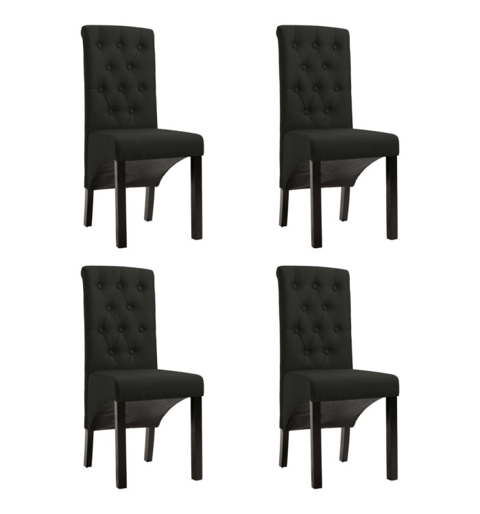 Chaises à manger lot de 4 noir tissu | Mobilier & Déco