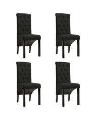 Chaises à manger lot de 4 noir tissu | Mobilier & Déco