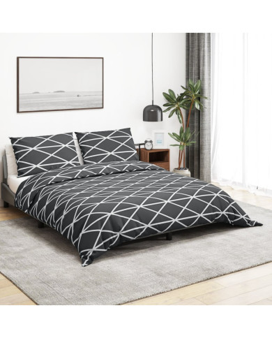 Ensemble de housse de couette Gris 140x200 cm Coton | Mobilier & Déco