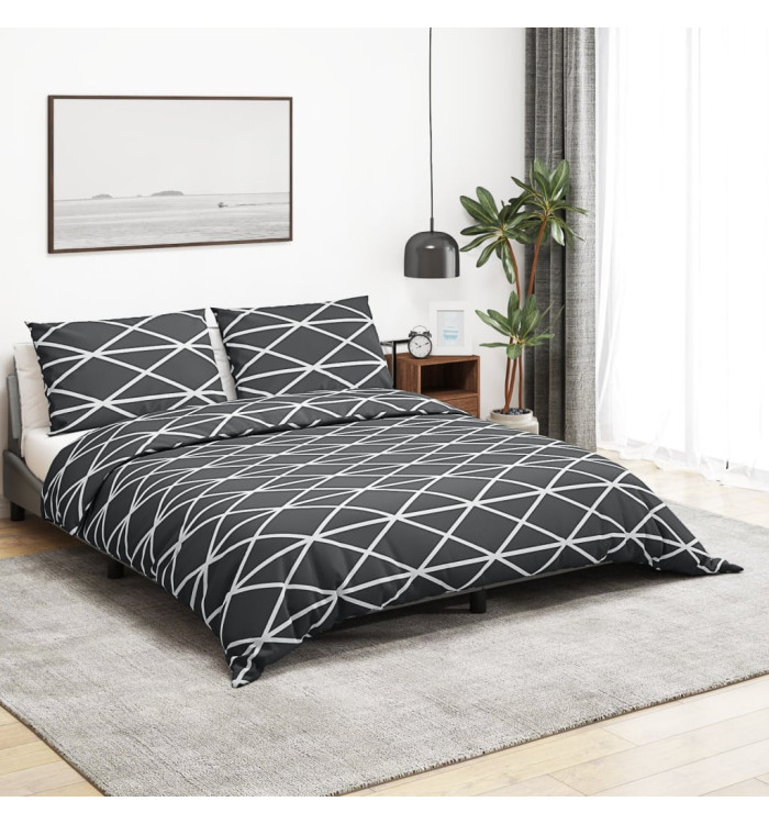 Ensemble de housse de couette Gris 140x200 cm Coton | Mobilier & Déco