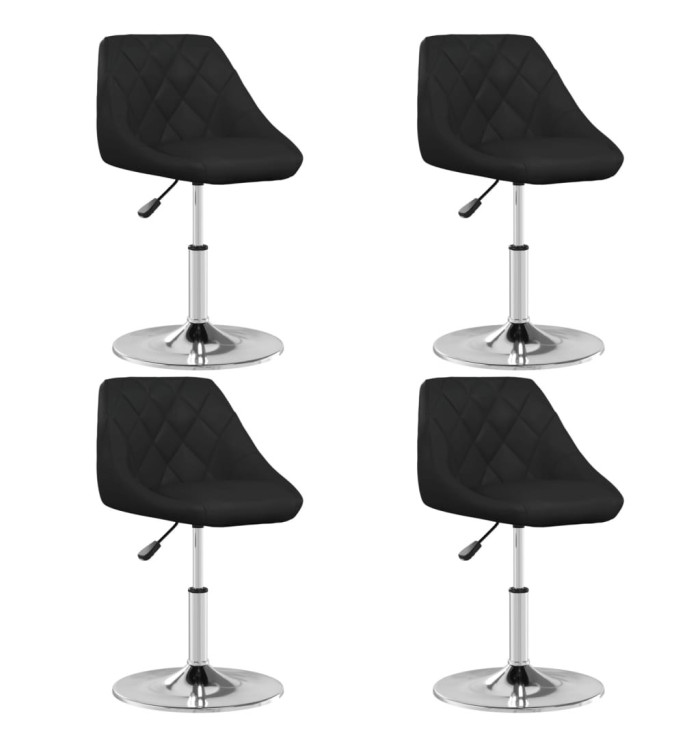 Chaises à manger lot de 4 noir similicuir | Mobilier & Déco