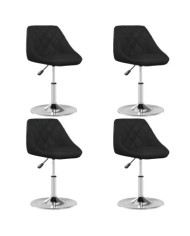 Chaises à manger lot de 4 noir similicuir | Mobilier & Déco