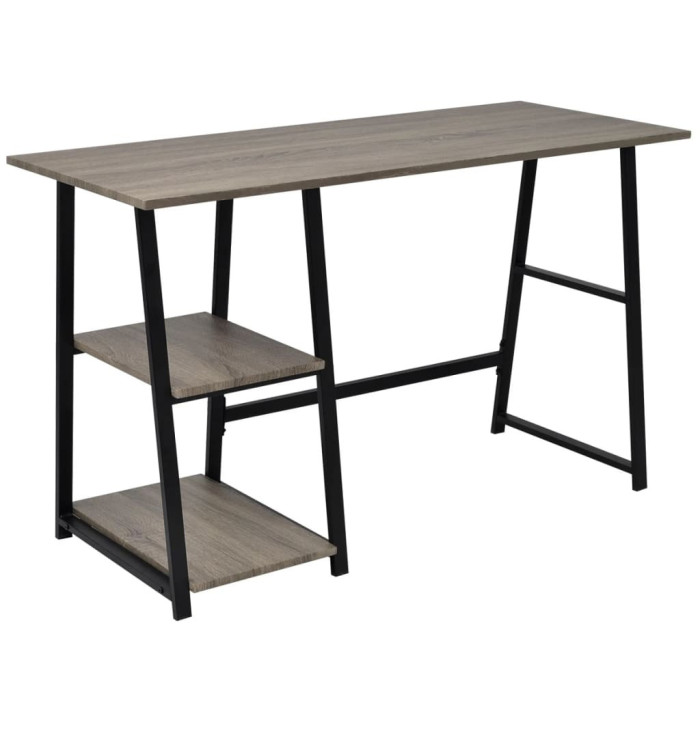 Bureau avec 2 étagères Gris et chêne | Mobilier & Déco