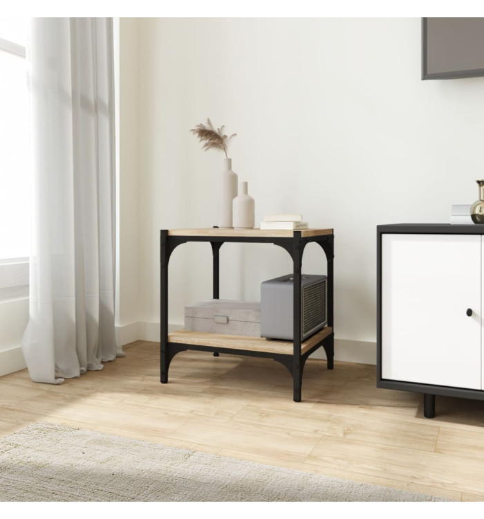 Meuble TV Chêne sonoma 40x33x41 cm Bois d'ingénierie et acier | Mobilier & Déco