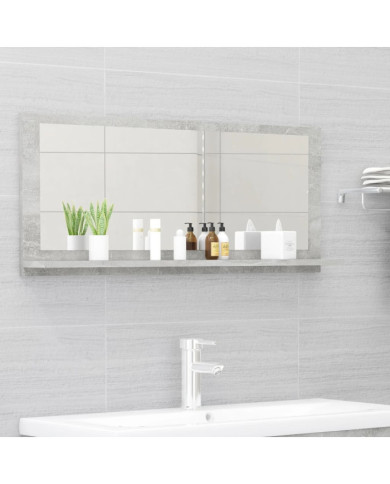 Miroir de salle de bain Gris béton 90x10,5x37 cm Aggloméré | Mobilier & Déco