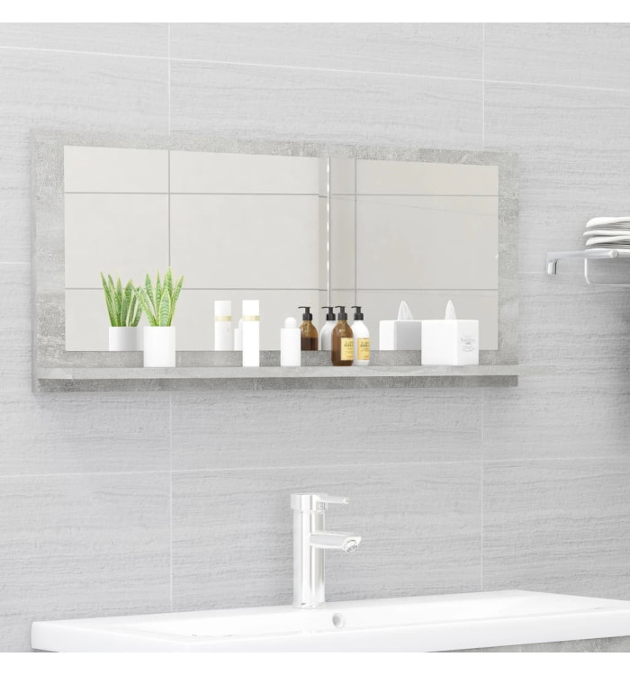 Miroir de salle de bain Gris béton 90x10,5x37 cm Aggloméré | Mobilier & Déco