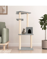 Arbre à chat avec griffoirs en sisal gris clair 123 cm | Mobilier & Déco