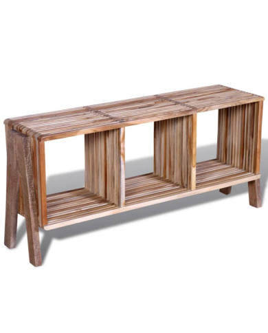 Meuble TV empilable en teck recyclé avec 3 étagères | Mobilier & Déco