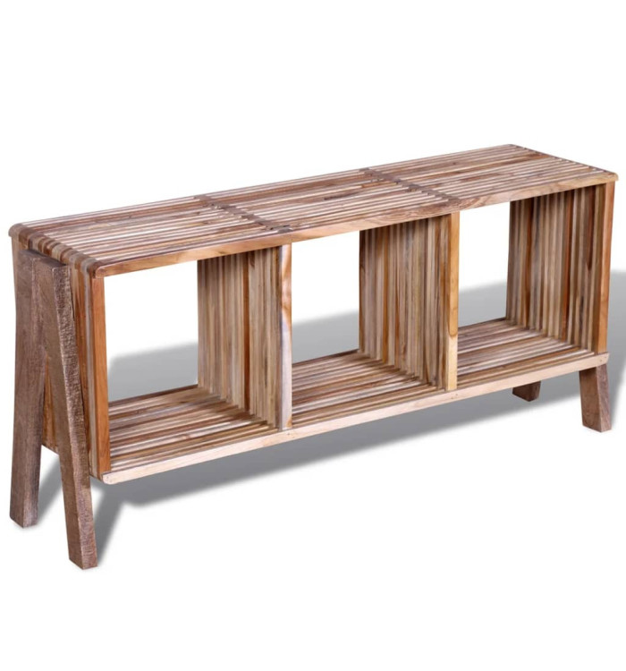 Meuble TV empilable en teck recyclé avec 3 étagères | Mobilier & Déco