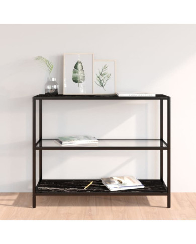 Étagère transparent et marbre noir 100x36x90 cm verre trempé | Mobilier & Déco