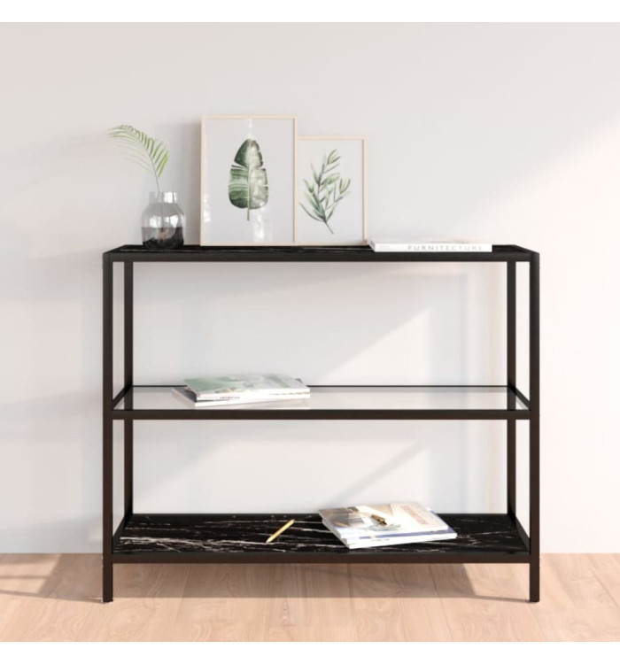 Étagère transparent et marbre noir 100x36x90 cm verre trempé | Mobilier & Déco