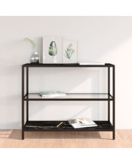 Étagère transparent et marbre noir 100x36x90 cm verre trempé | Mobilier & Déco
