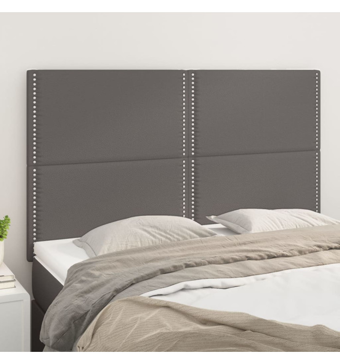 Têtes de lit 4 pcs Gris 72x5x78/88 cm Similicuir | Mobilier & Déco