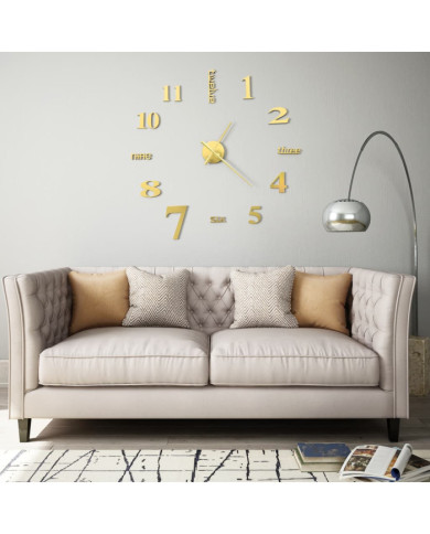 Horloge murale 3D Design moderne 100 cm XXL Doré | Mobilier & Déco