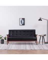 Canapé à 3 places Noir Similicuir | Mobilier & Déco