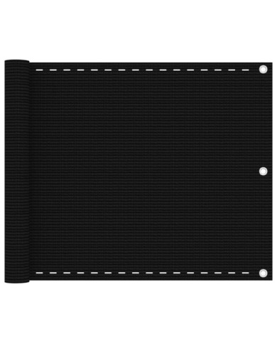 Écran de balcon Noir 75x500 cm PEHD | Mobilier & Déco