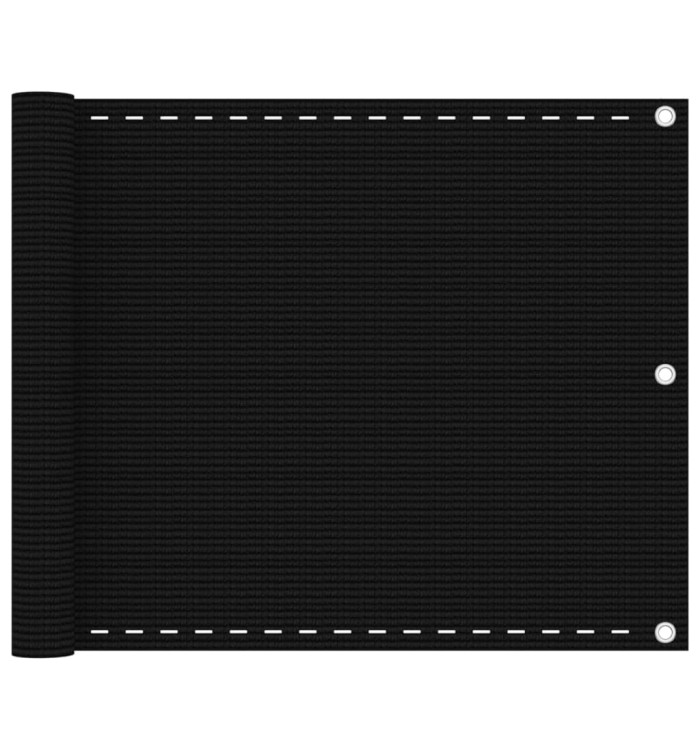 Écran de balcon Noir 75x500 cm PEHD | Mobilier & Déco