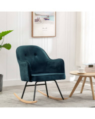 Chaise à bascule Bleu Velours | Mobilier & Déco