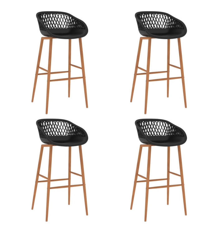 Chaises de bar lot de 4 noir | Mobilier & Déco