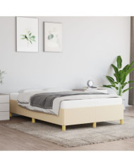 Cadre de lit sans matelas crème 120x200 cm tissu | Mobilier & Déco