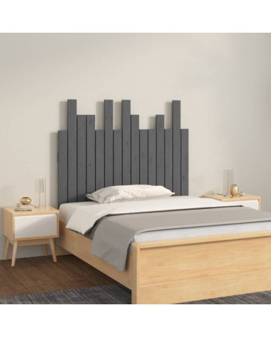 Tête de lit murale Gris 95,5x3x80 cm Bois massif de pin | Mobilier & Déco
