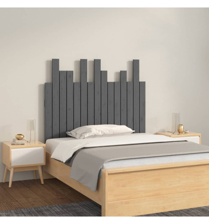 Tête de lit murale Gris 95,5x3x80 cm Bois massif de pin | Mobilier & Déco
