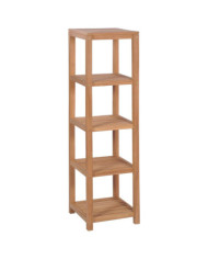 Support de rangement de bain 4 niveaux teck massif 42x42x165 cm | Mobilier & Déco