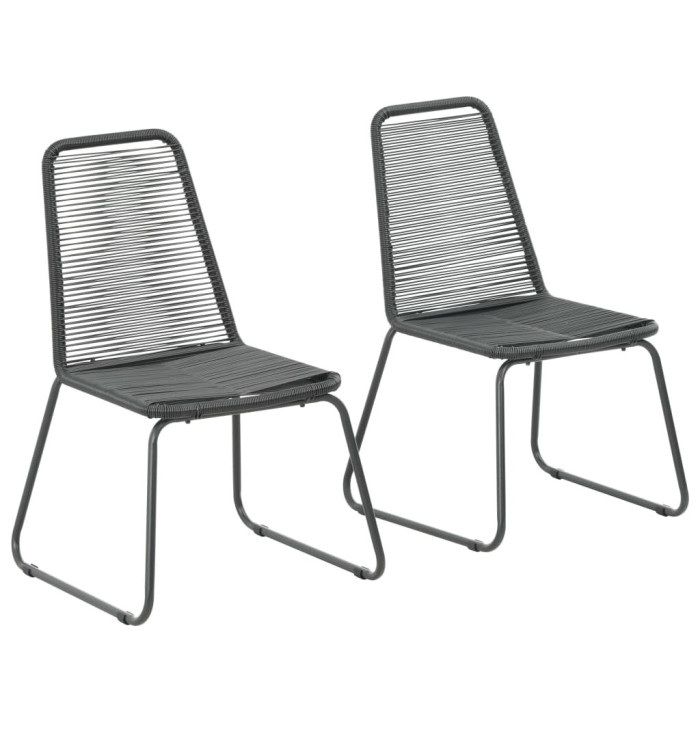 Chaises d'extérieur lot de 2 Résine tressée Noir | Mobilier & Déco