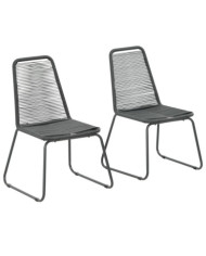 Chaises d'extérieur lot de 2 Résine tressée Noir | Mobilier & Déco