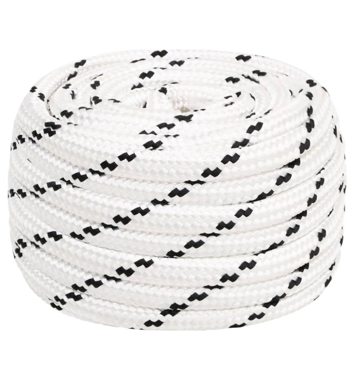 Corde de bateau tressé Blanc 20 mmx100 m Polyester | Mobilier & Déco