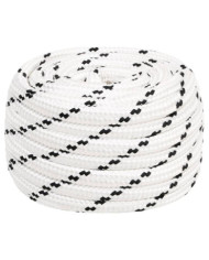 Corde de bateau tressé Blanc 20 mmx100 m Polyester | Mobilier & Déco
