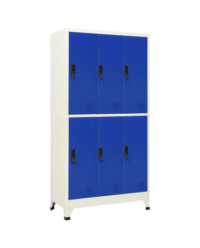 Armoire à casiers Gris et bleu 90x45x180 cm Acier | Mobilier & Déco