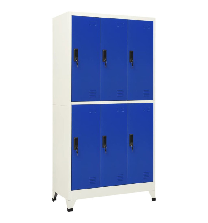 Armoire à casiers Gris et bleu 90x45x180 cm Acier | Mobilier & Déco