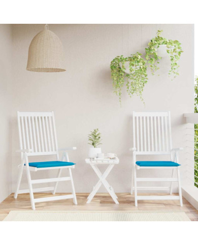 Coussins de chaise jardin lot de 2 bleu 40x40x3 cm tissu oxford | Mobilier & Déco