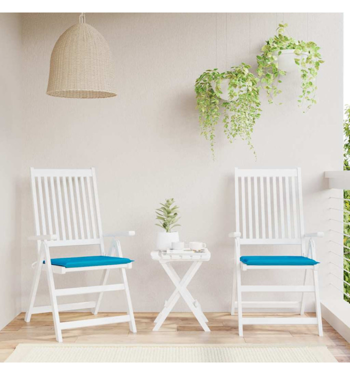 Coussins de chaise jardin lot de 2 bleu 40x40x3 cm tissu oxford | Mobilier & Déco